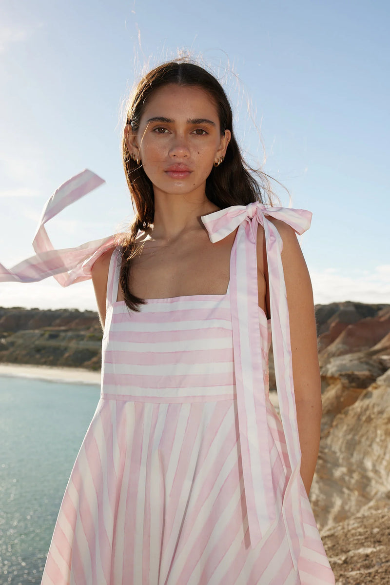 PIPPA DRESS IN SEASHELL STRIPE