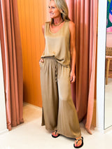 Silk Blend Pant - Mocha