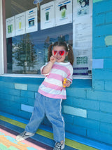 Stripe Tee - Candy Pink