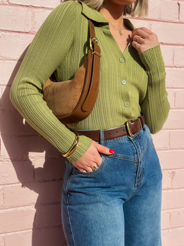 Florence Knit Top - Olive