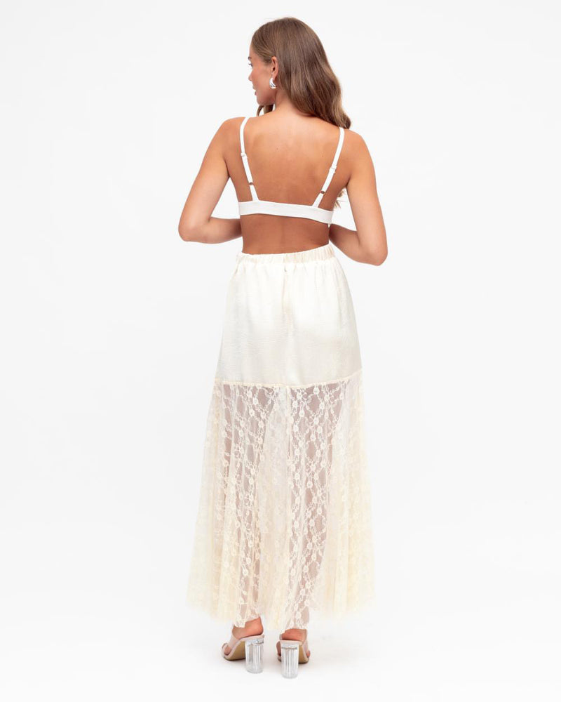 Simona Lace Skirt - Cream