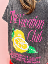 Vacation Club Tee - Acid Wash Black