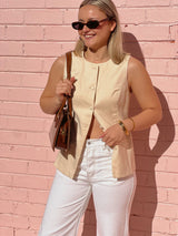 Darcy Crew Vest - Cream