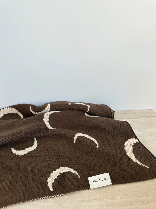 Lunar Knitted Blanket - Cocoa/Cream