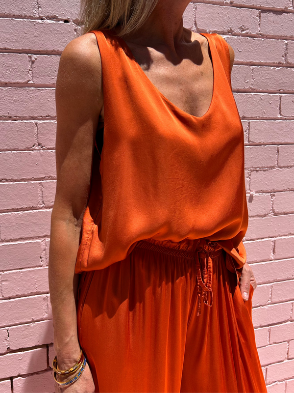 Silk Blend Cami - Terracotta