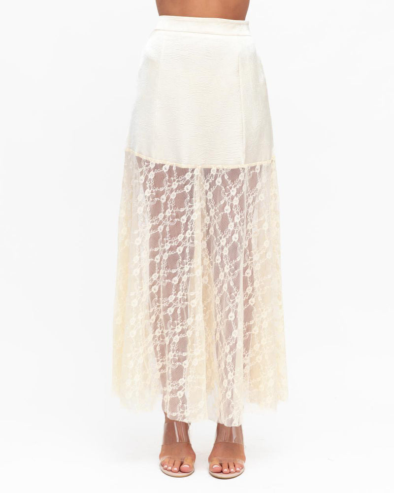 Simona Lace Skirt - Cream