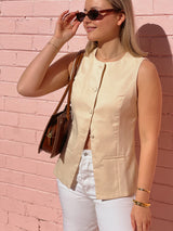 Darcy Crew Vest - Cream