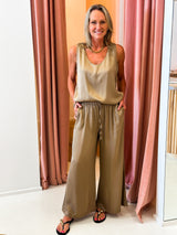 Silk Blend Pant - Mocha