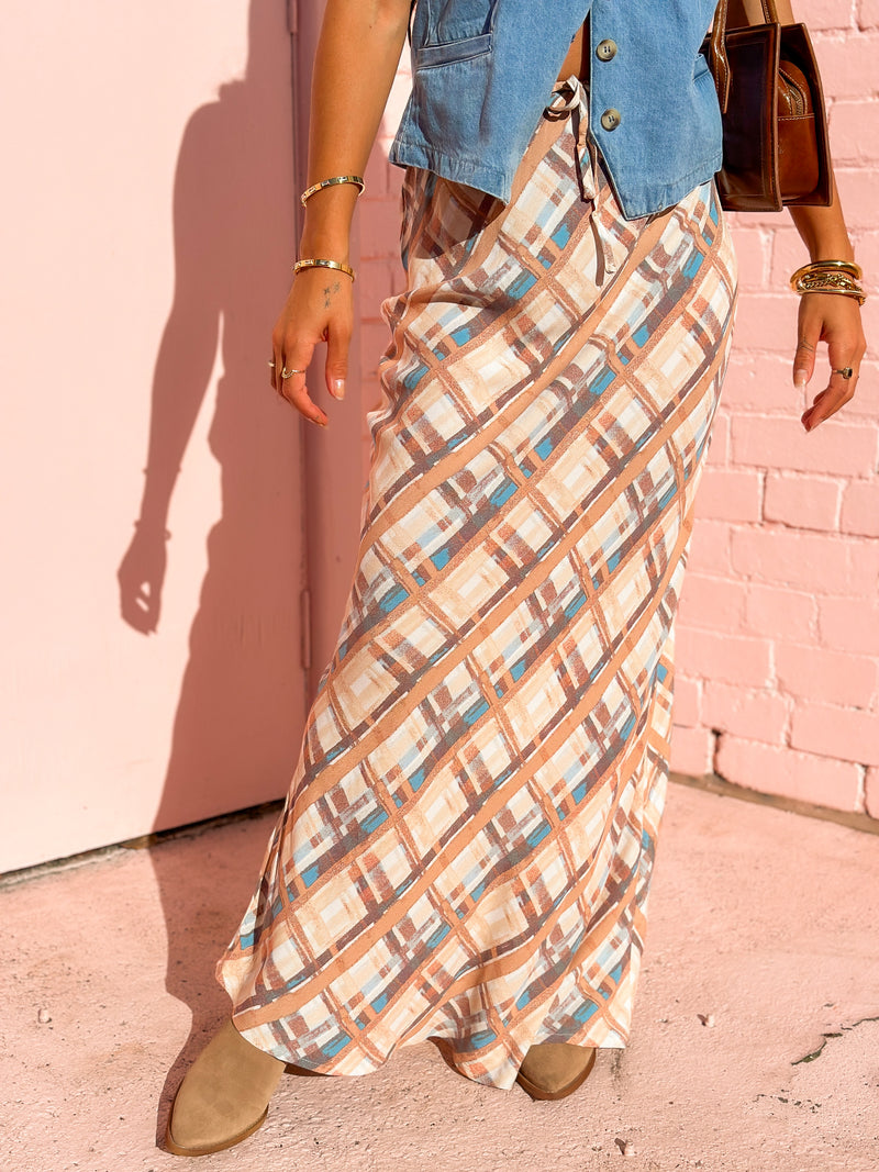 Arlington Maxi Skirt - Desert Check