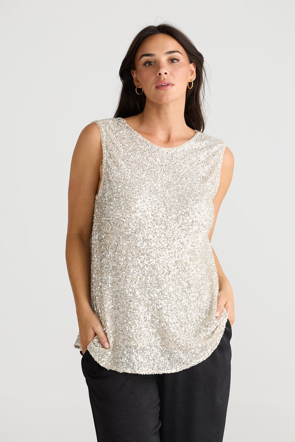 Show Stopper Top - Champagne