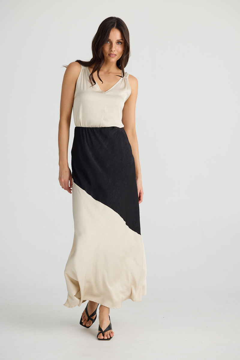 Rozalia Slip Skirt - Black w Oyster