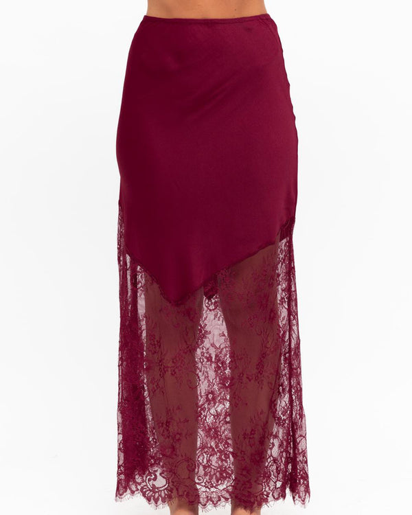 Sophia Lace Skirt - Wine