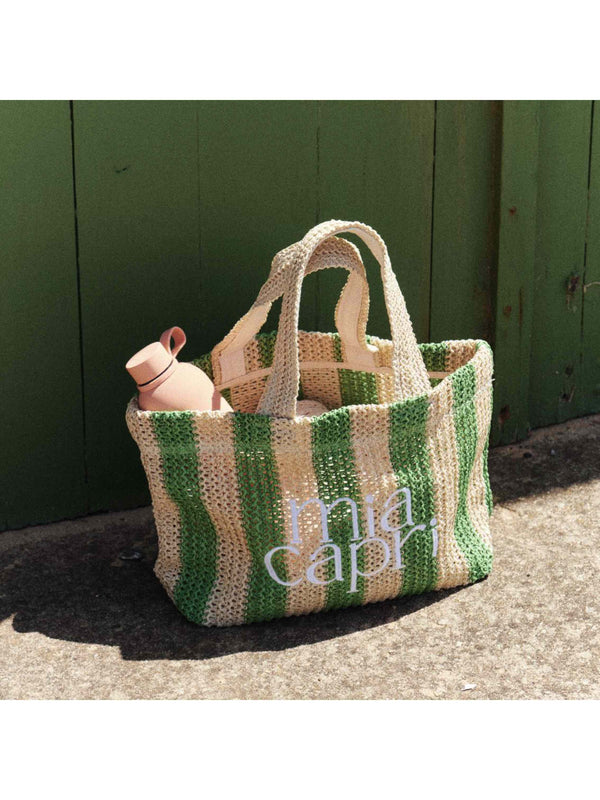 Mia Capri Vacay Bag - Green Stripe