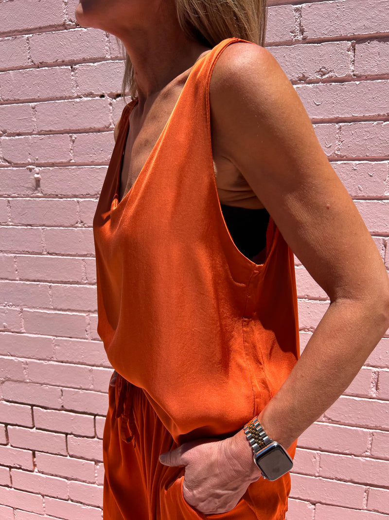 Silk Blend Cami - Terracotta