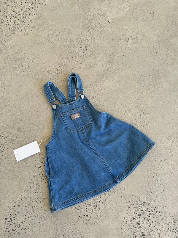 Patti Pinafore Dress - Island Blue