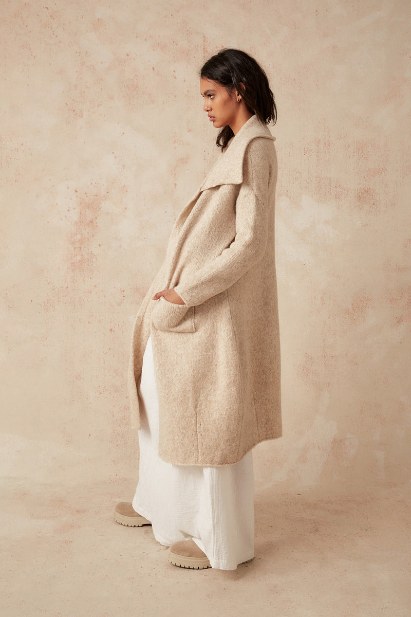 CACOON COAT - OATMEAL