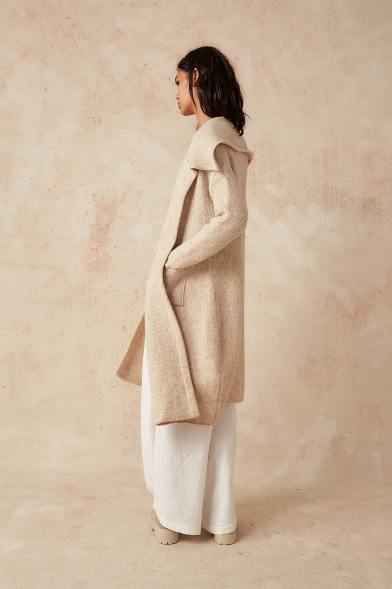 CACOON COAT - OATMEAL