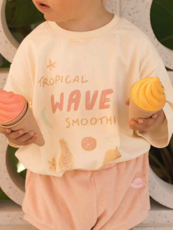 Tropical Wave Mid Sleeve Tee Vanilla Parfait