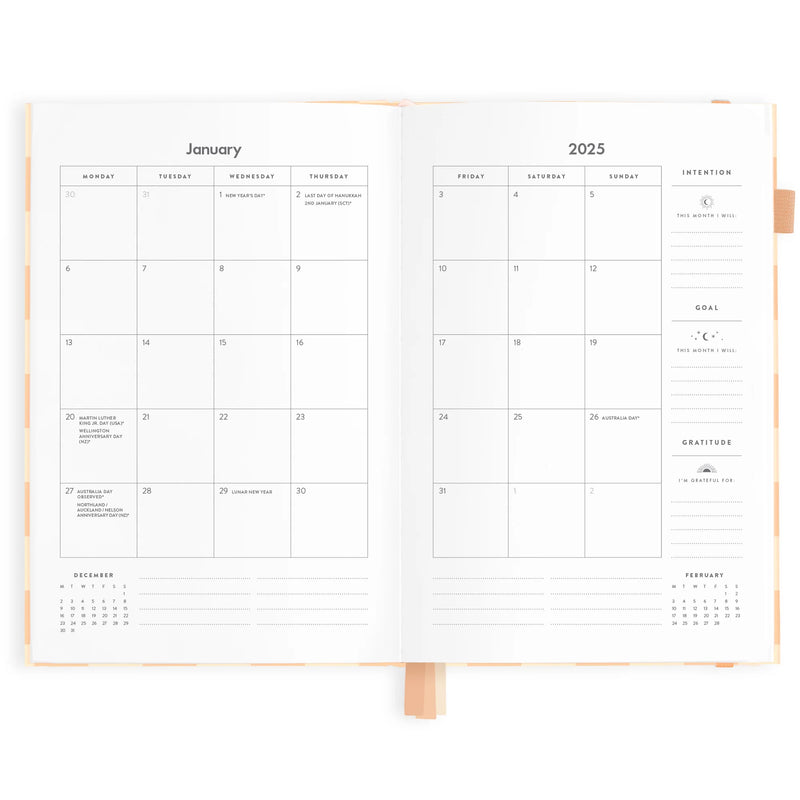 2025 A5 Horizontal Planner - Salmon Check