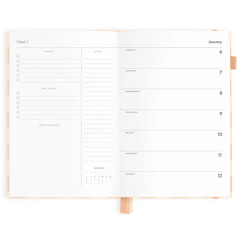 2025 A5 Horizontal Planner - Salmon Check