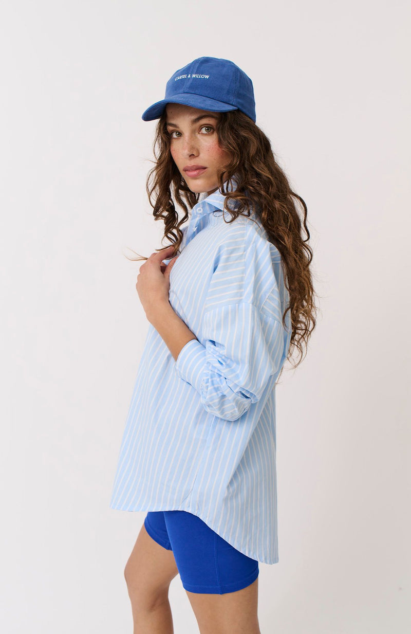 Tammy Shirt - Aqua Stripe