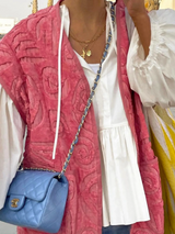 Vida Velvet Blanket Vest - Pink - pre:order