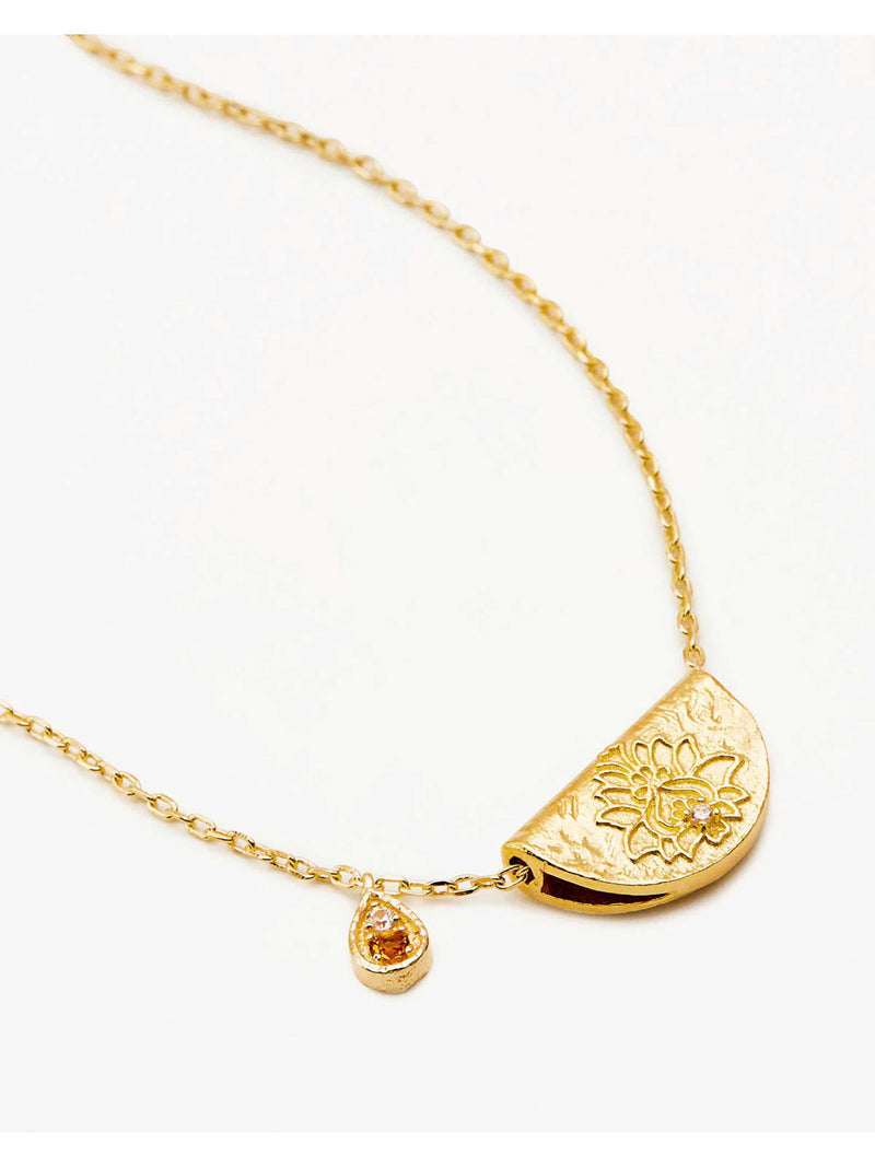 LOTUS BIRTHSTONE NECKLACE - NOVEMBER