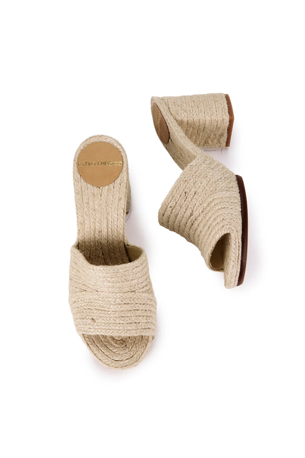 Woven Jute Mule - Natural