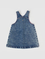 PENELOPE FRUITY DENIM PINAFORE DRESS