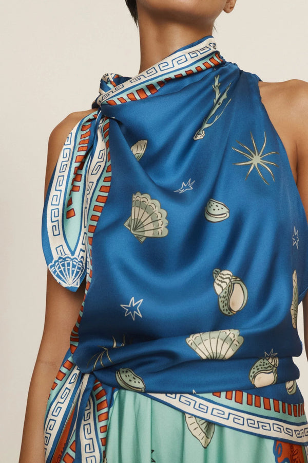 Surrealist Summer Scarf Midi dress