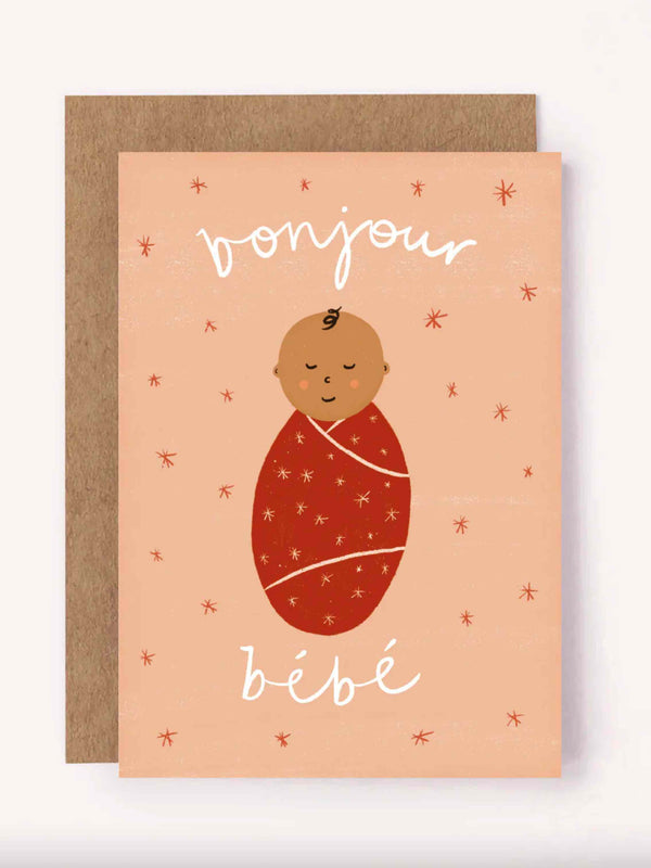 Bonjour Bebe Pink Card