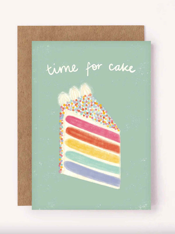 Time For Cake Birthday Card- Green