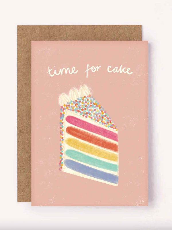 Time For Cake Birthday Card -Pink