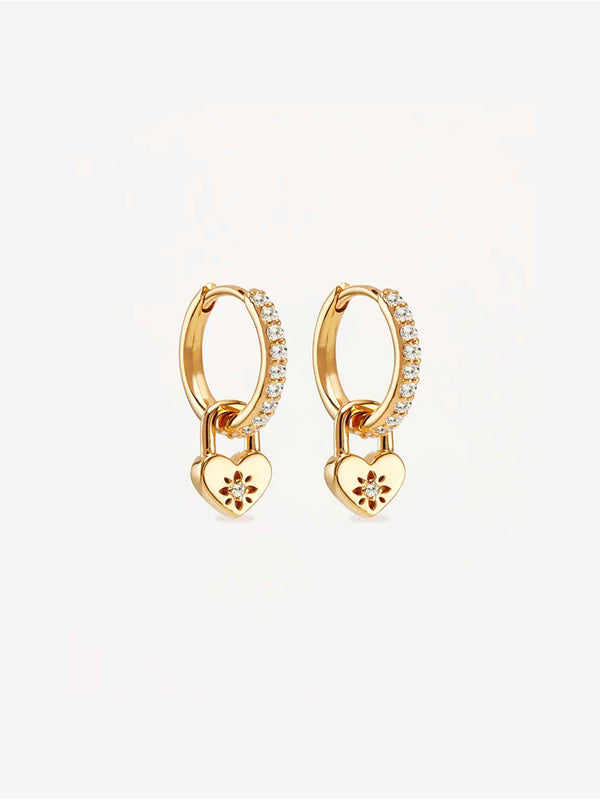 Love Unlocked Padlock Hoops - 18k Gold Vermeil