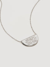 Lotus Short Necklace - Sterling Silver