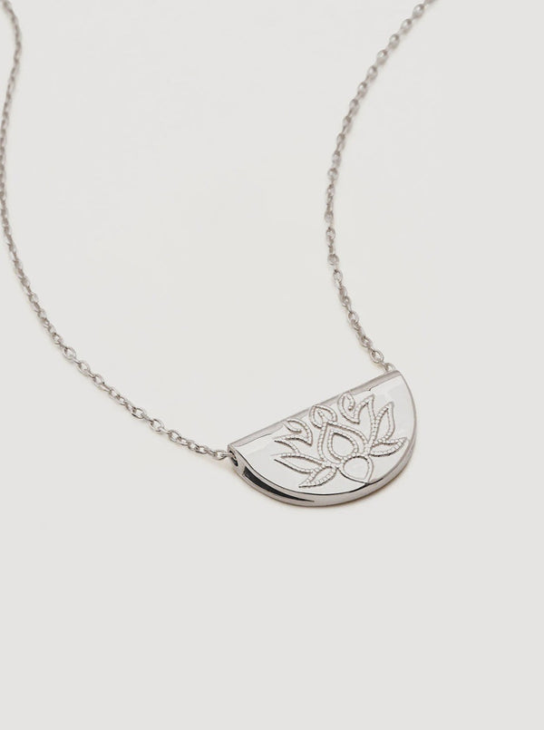 Lotus Short Necklace - Sterling Silver