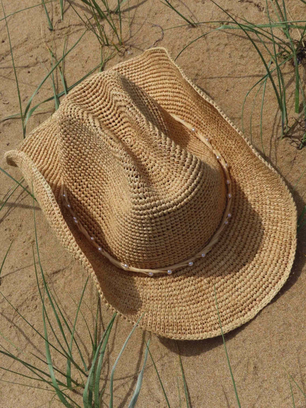 Pearl Cowboy Hat - Raffia