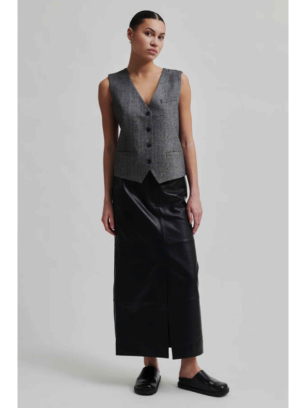 Letho Leather Maxi Skirt