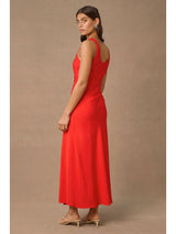 REVERIE MIDI DRESS - SIREN RED