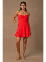 REVERIE MINI DRESS - SIREN RED