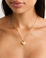 Large Heart Lotus Locket Pendant -18k Gold Vermeil