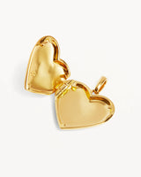 Large Heart Lotus Locket Pendant -18k Gold Vermeil