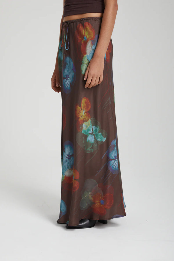 RELAXED MAXI SKIRT - PANSY DRIP