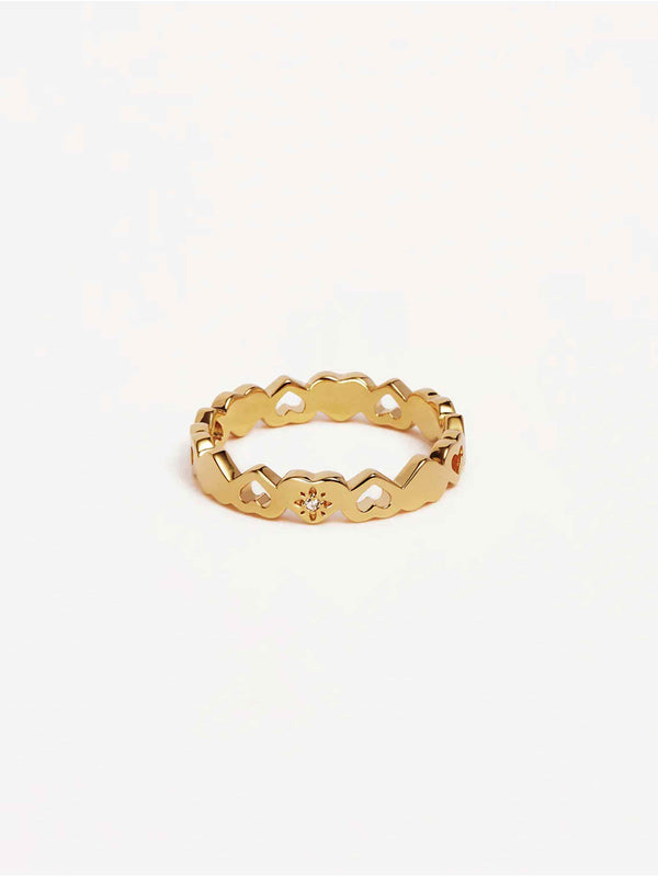 Connected Hearts Ring - 18k Gold Vermeil