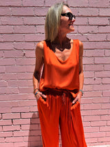 Silk Blend Cami - Terracotta