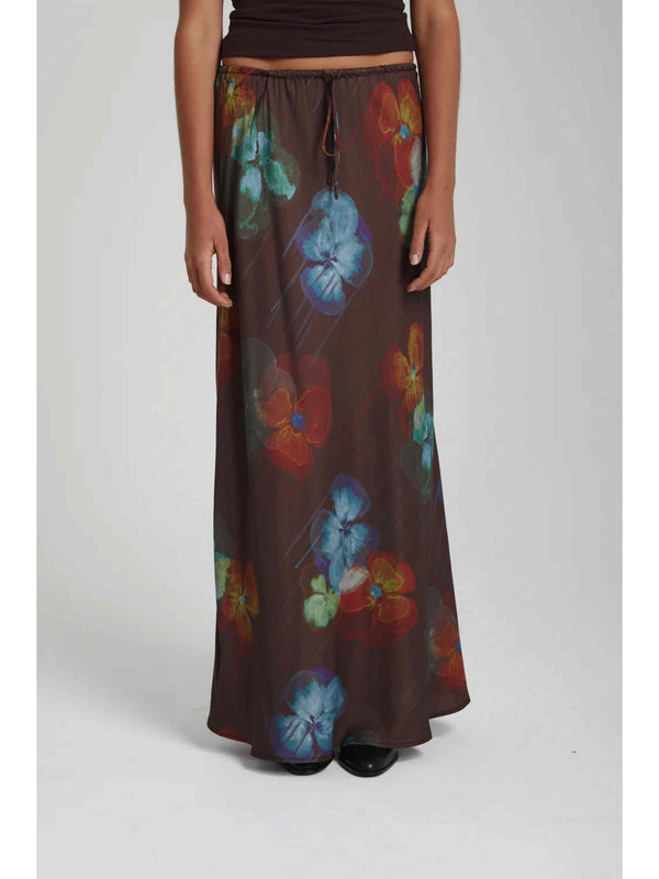 RELAXED MAXI SKIRT - PANSY DRIP