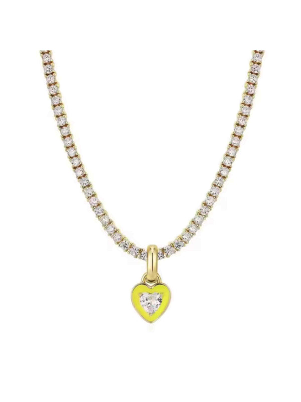 Tennis Necklace - Neon Heart