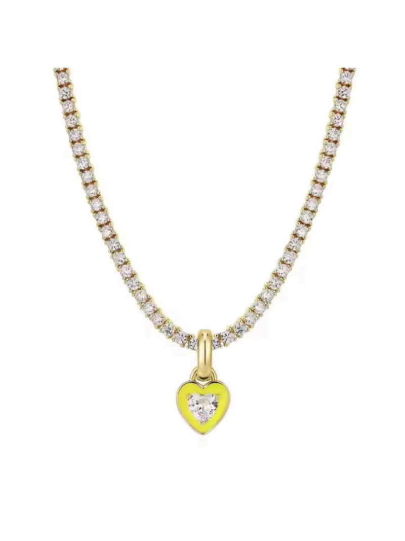 Tennis Necklace - Neon Heart