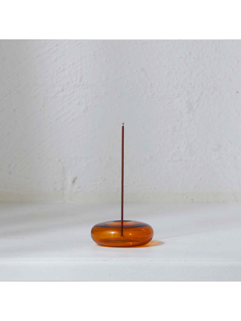 Glass Vessel Incense Holder - Amber